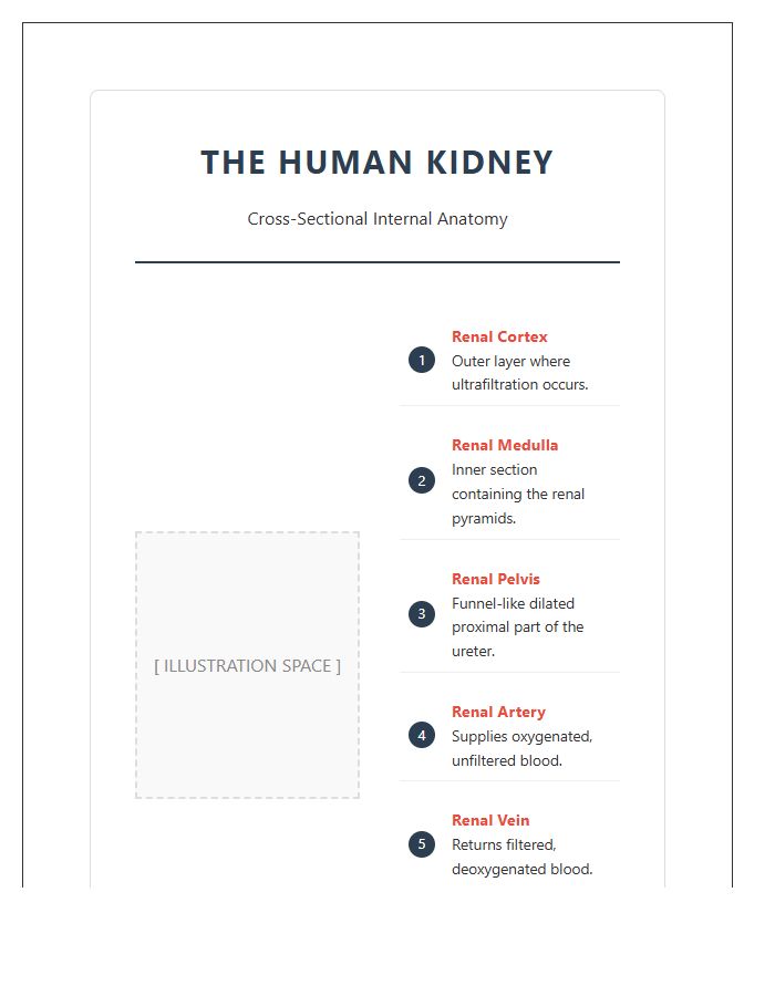 Renal Anatomy Educational Printable Chart