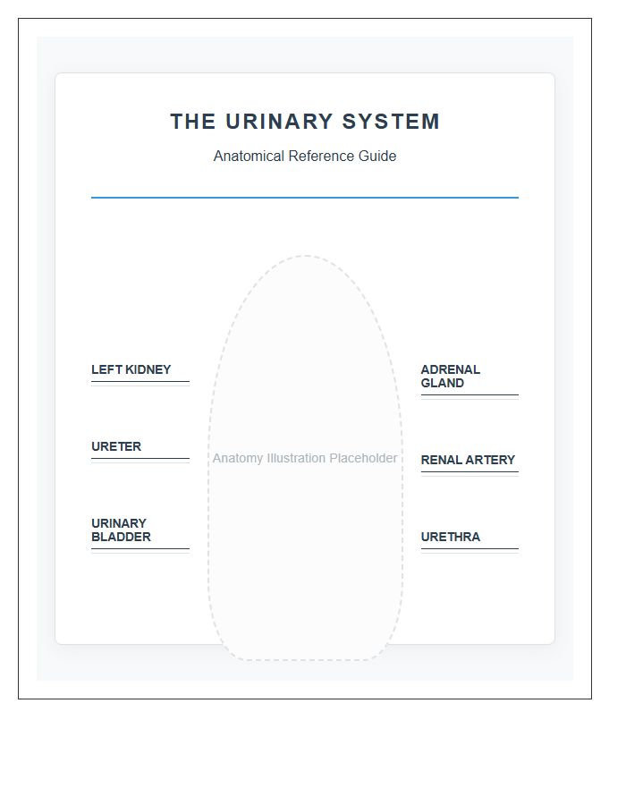 Urological System Diagram Printable Chart