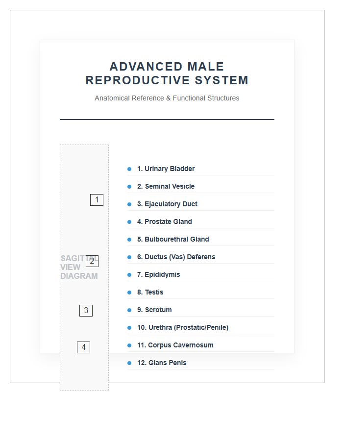 Advanced Male Reproductive System Anatomy Printable Chart