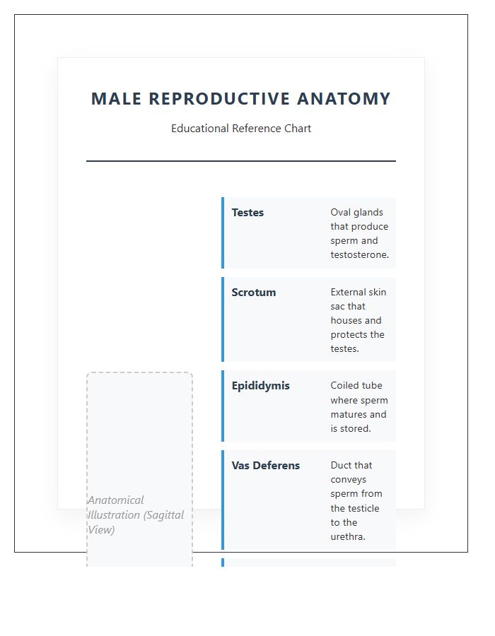 Clear Male Reproductive Anatomy Visual Printable Chart