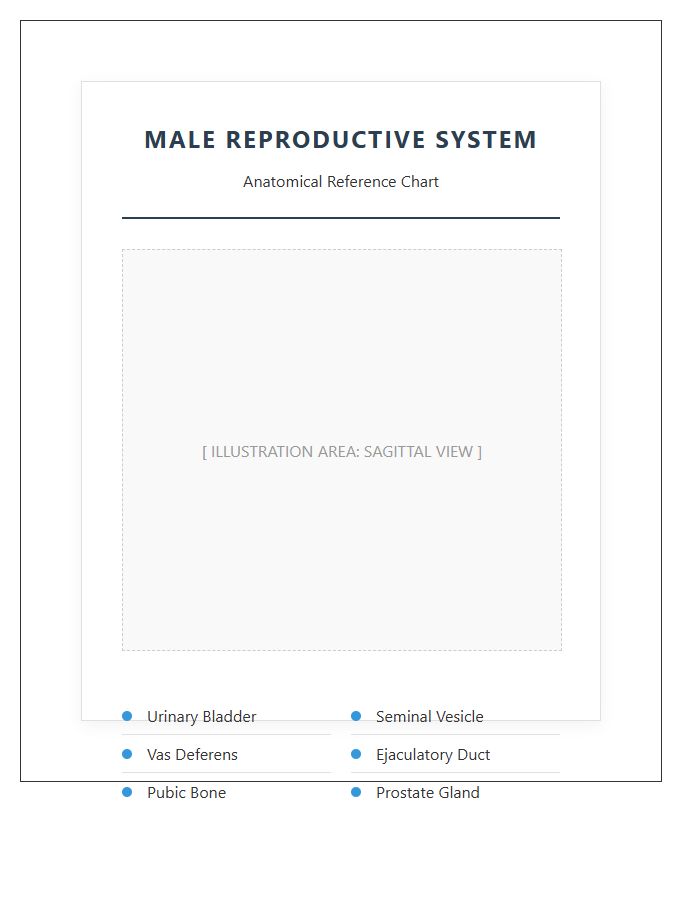 Scientific Male Reproductive System Anatomy Printable Chart