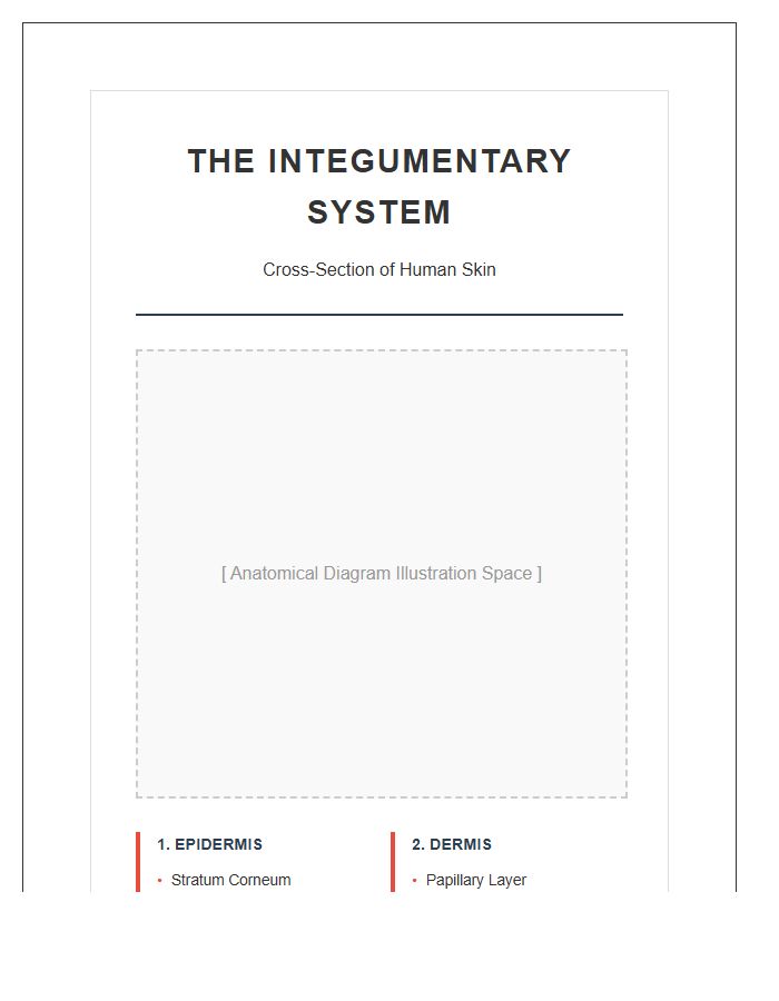 Biology Classroom Skin Anatomy Printable Chart