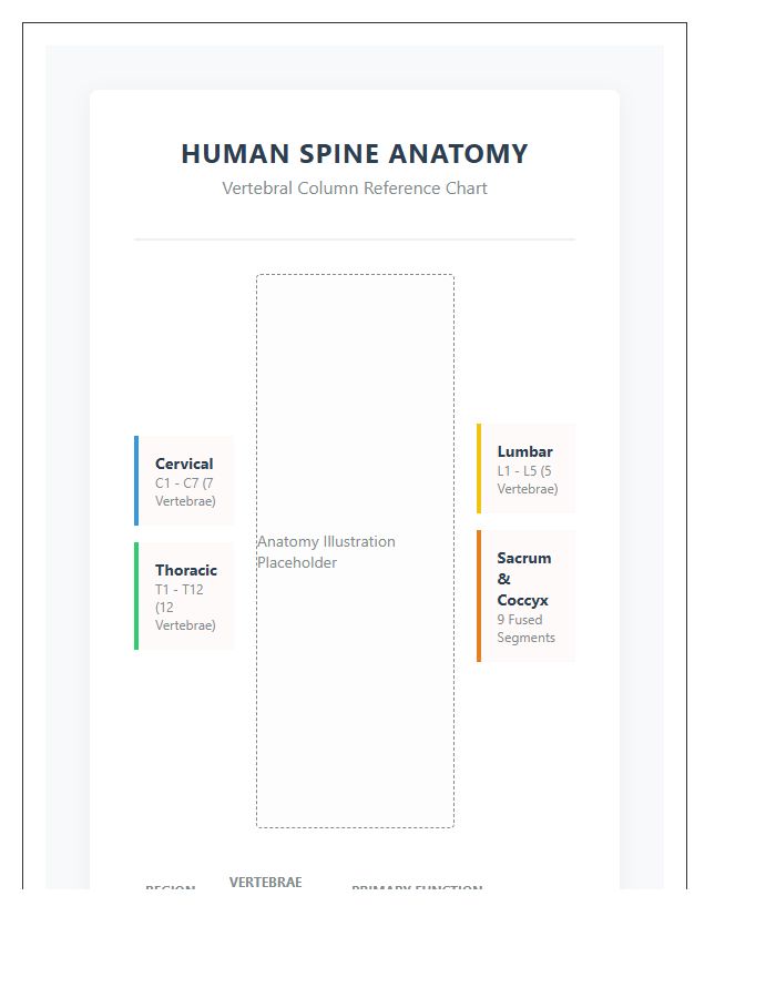 Human Spine Anatomy Vertebrae Printable Chart