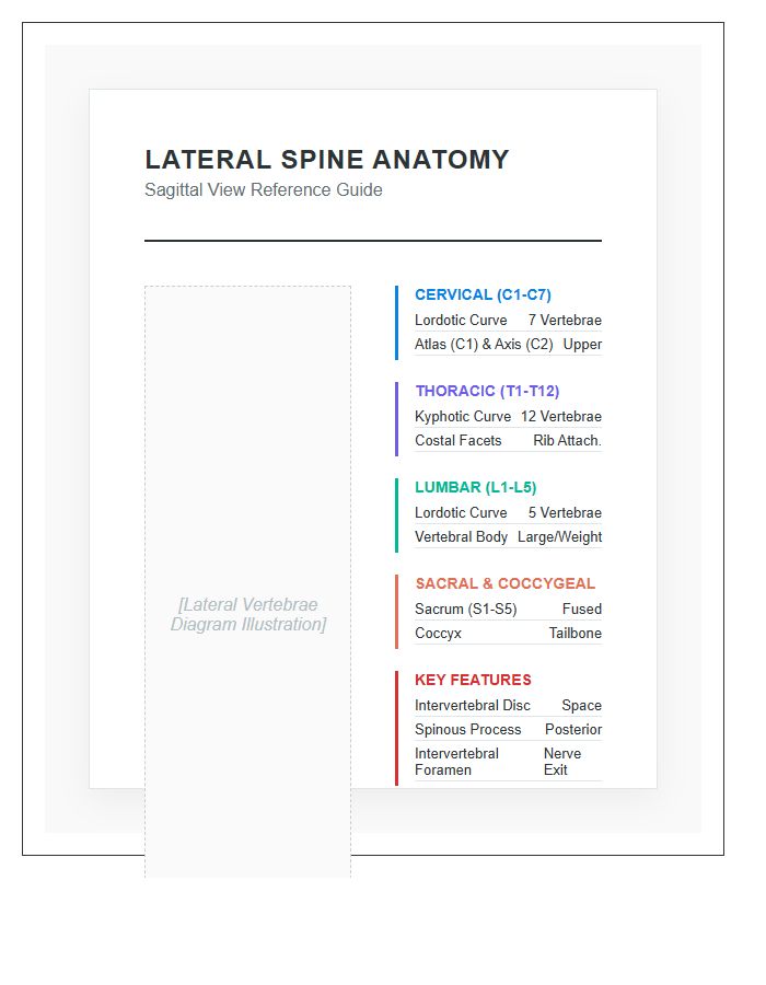 Lateral Spine Vertebrae Anatomy Printable Chart