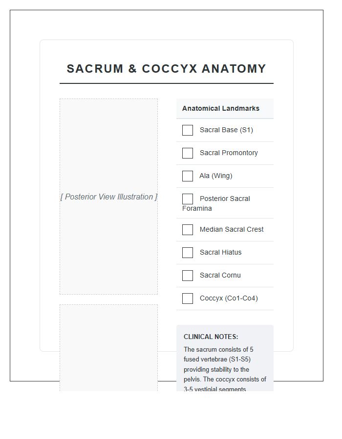 Sacrum And Coccyx Vertebrae Printable Chart