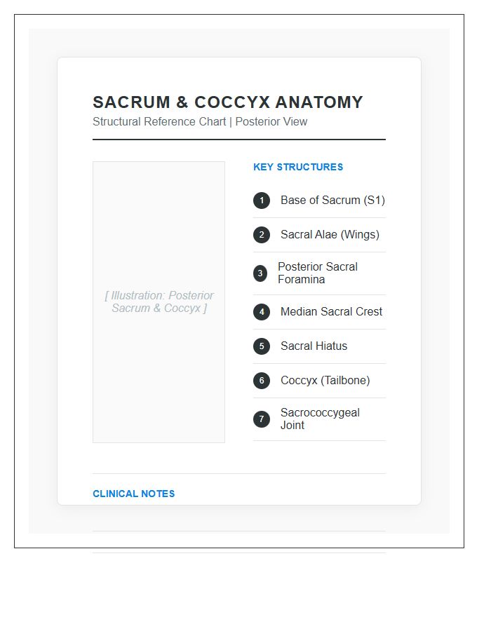 Sacrum And Coccyx Human Pelvis Anatomy Structural Printable Chart