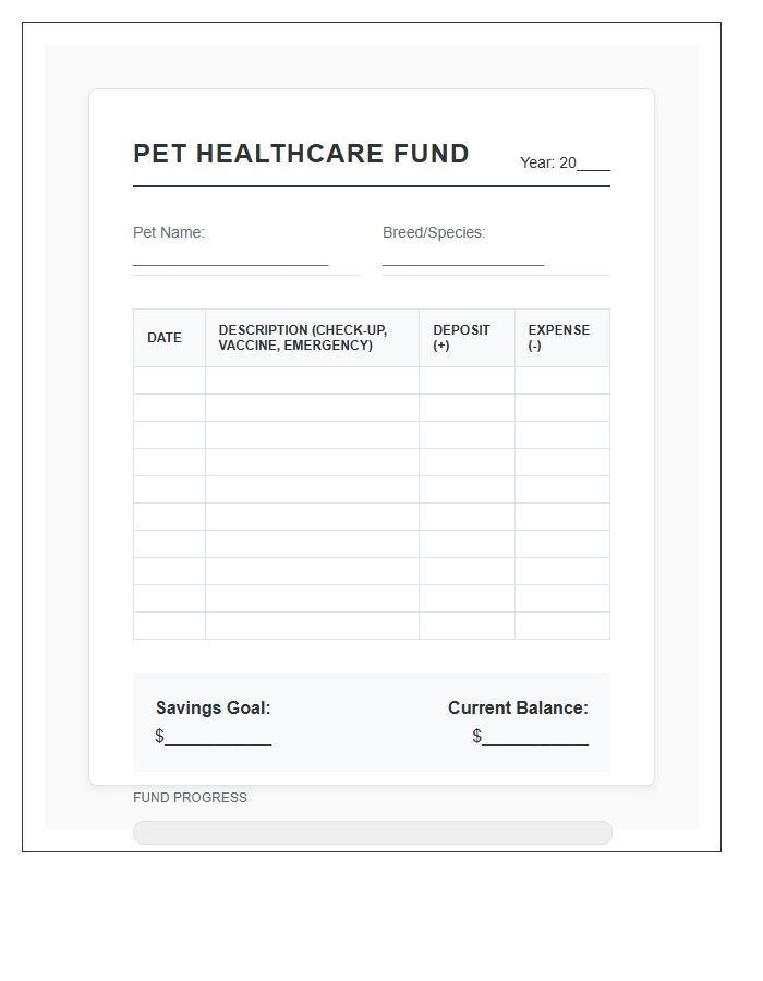 Pet Healthcare Fund Printable Chart
