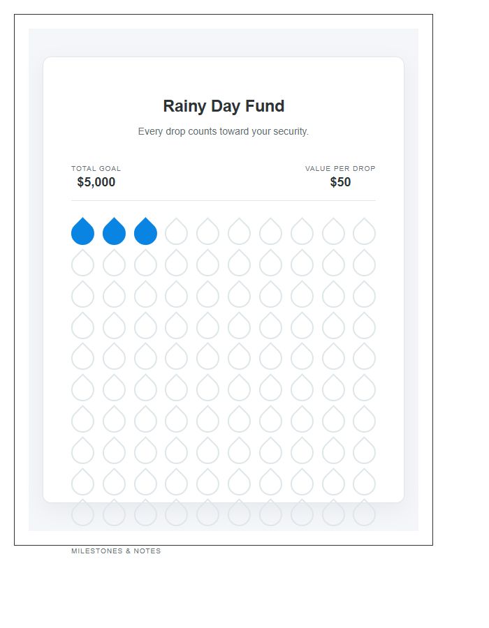 Rainy Day Fund Printable Chart
