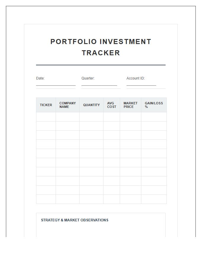 Stock Market Investing Printable Chart