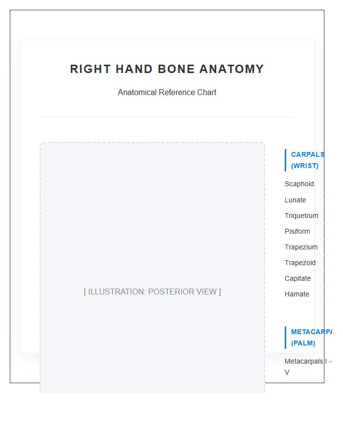 Right Hand Bone Anatomy Printable Chart