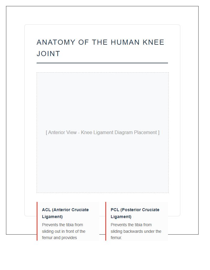 Biological Human Knee Joint Ligament Printable Chart