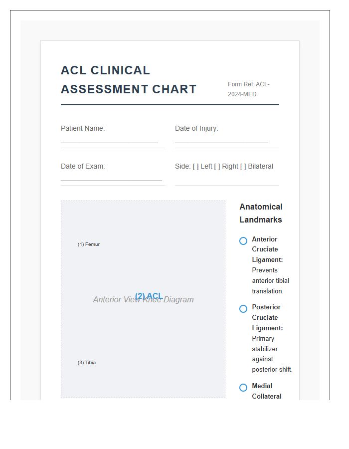 Detailed Anterior Cruciate Ligament Printable Chart