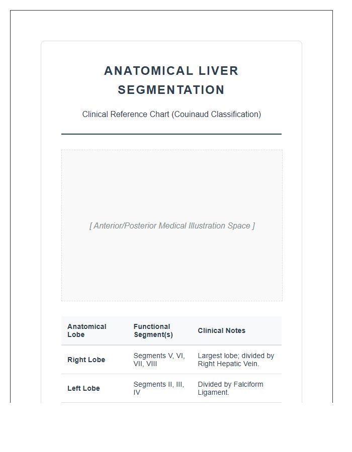 Clinical Human Liver Lobes Printable Chart