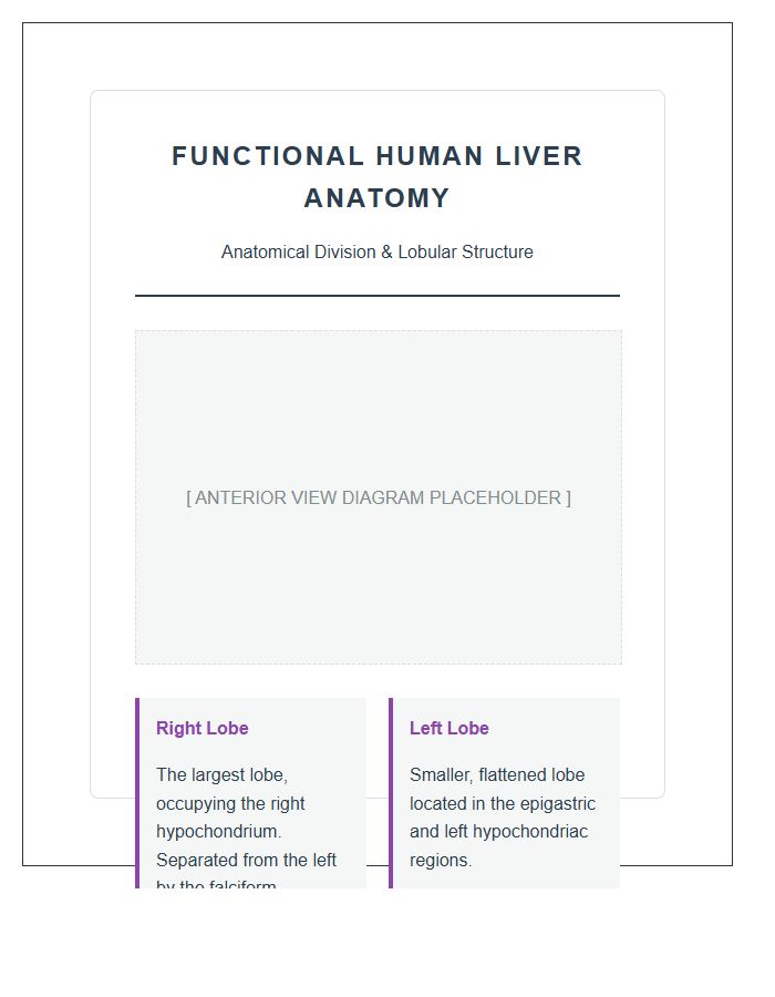 Functional Human Liver Anatomy Lobes Printable Chart