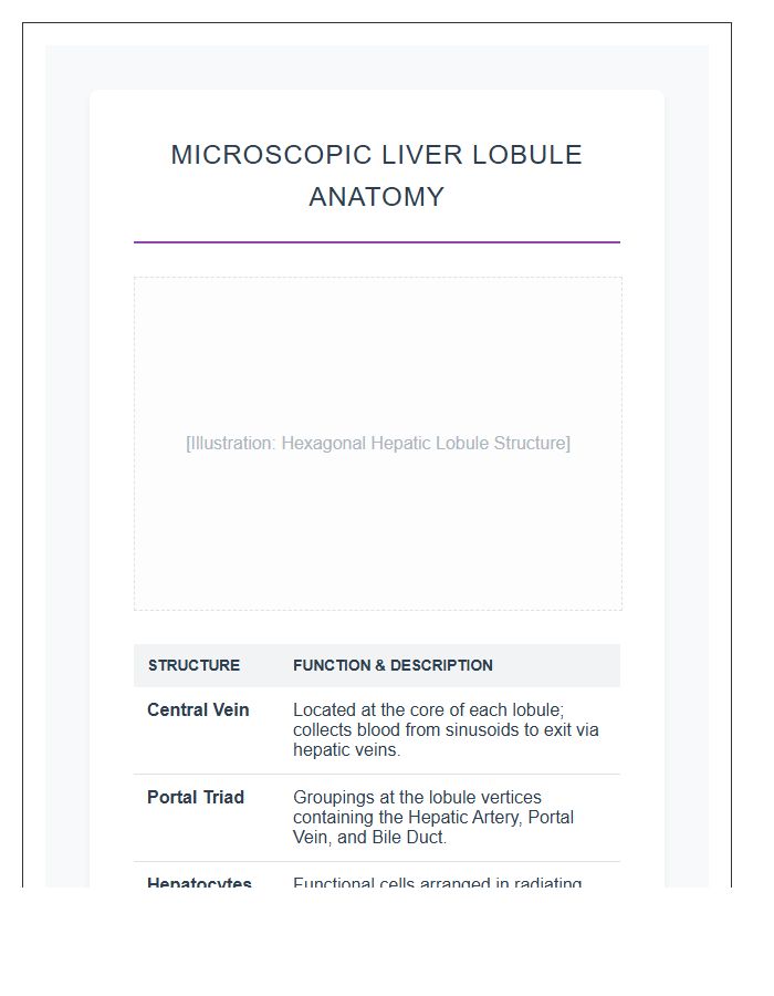 Microscopic Human Liver Lobes Printable Chart