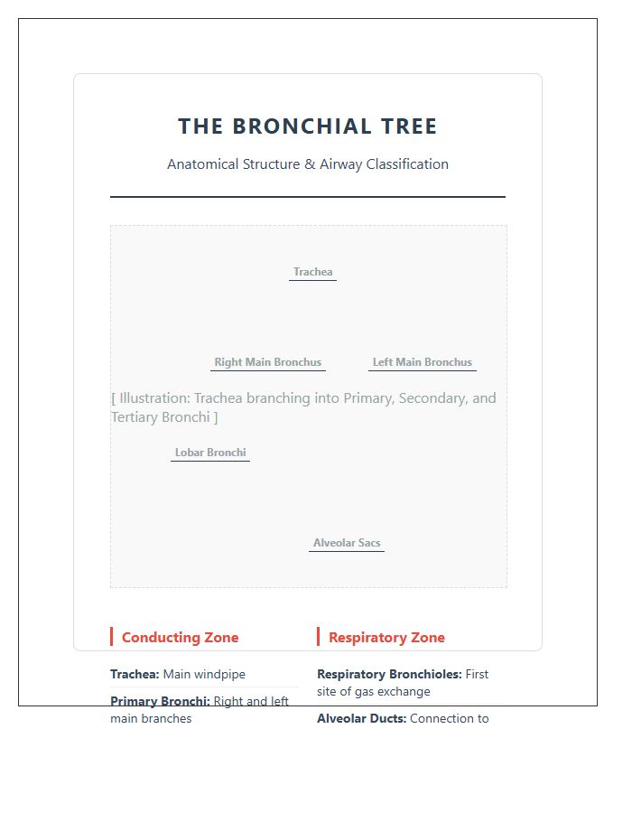 Human Lung Anatomy Bronchial Tree Printable Chart