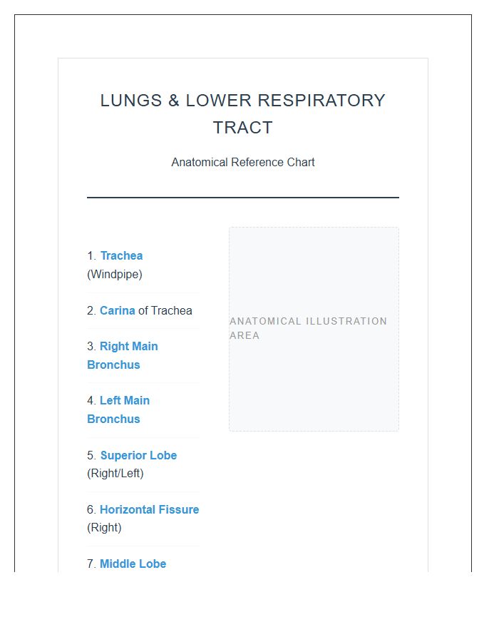 Lungs And Lower Respiratory Tract Printable Chart