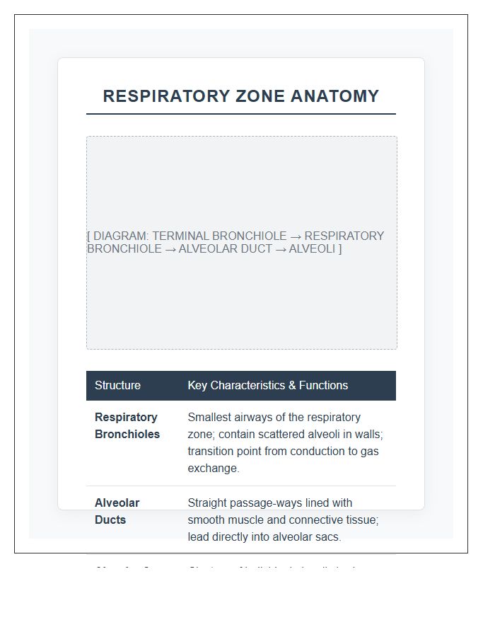 Respiratory Bronchioles And Alveoli Printable Chart