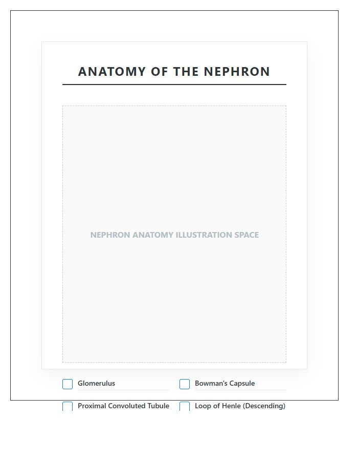 Educational Nephron Illustration Printable Chart