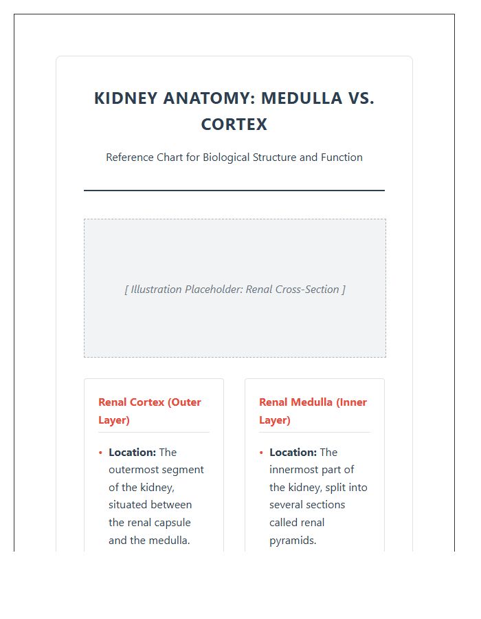 Kidney Medulla And Cortex Printable Chart