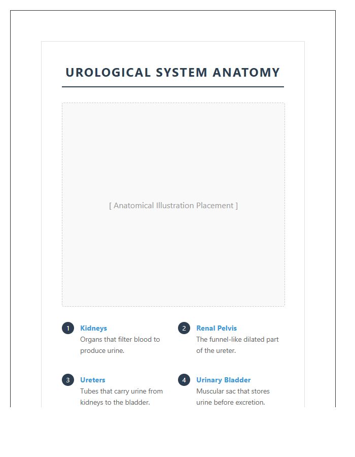 Urological System Anatomy Printable Chart