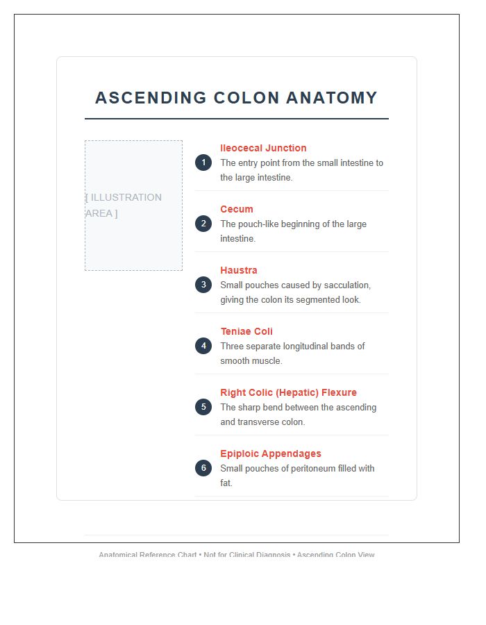Ascending Colon Anatomy Structure Printable Chart