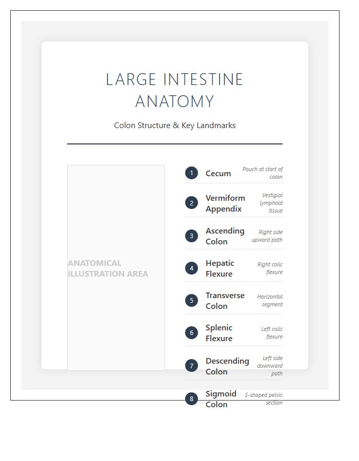 Detailed Large Intestine Anatomy Structure Printable Chart