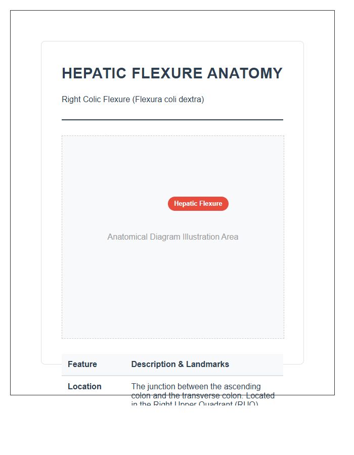 Hepatic Flexure Large Intestine Anatomy Printable Chart