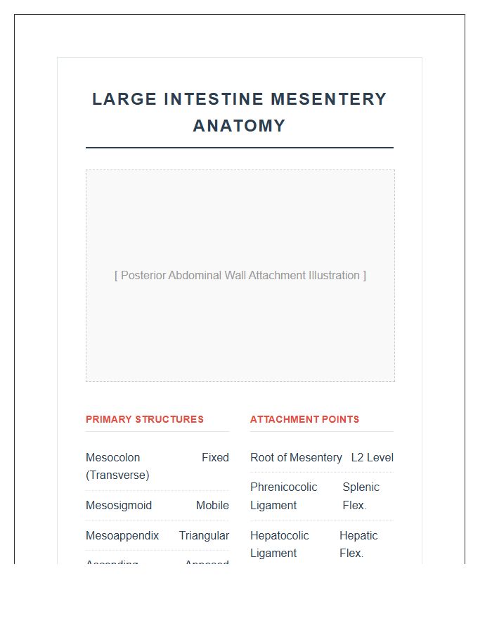 Large Intestine Mesentery Anatomy Printable Chart