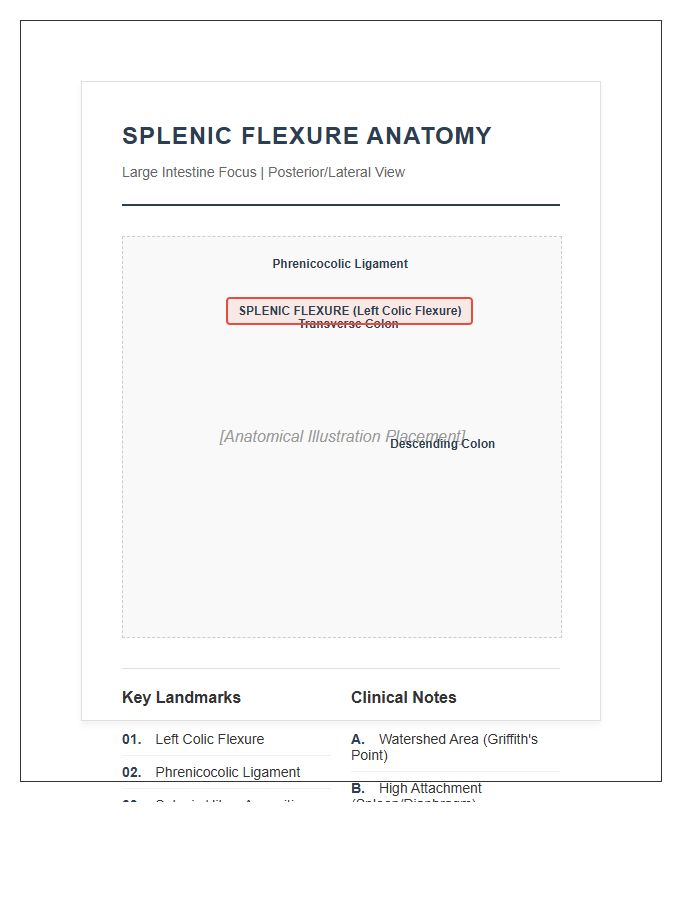 Splenic Flexure Large Intestine Anatomy Printable Chart