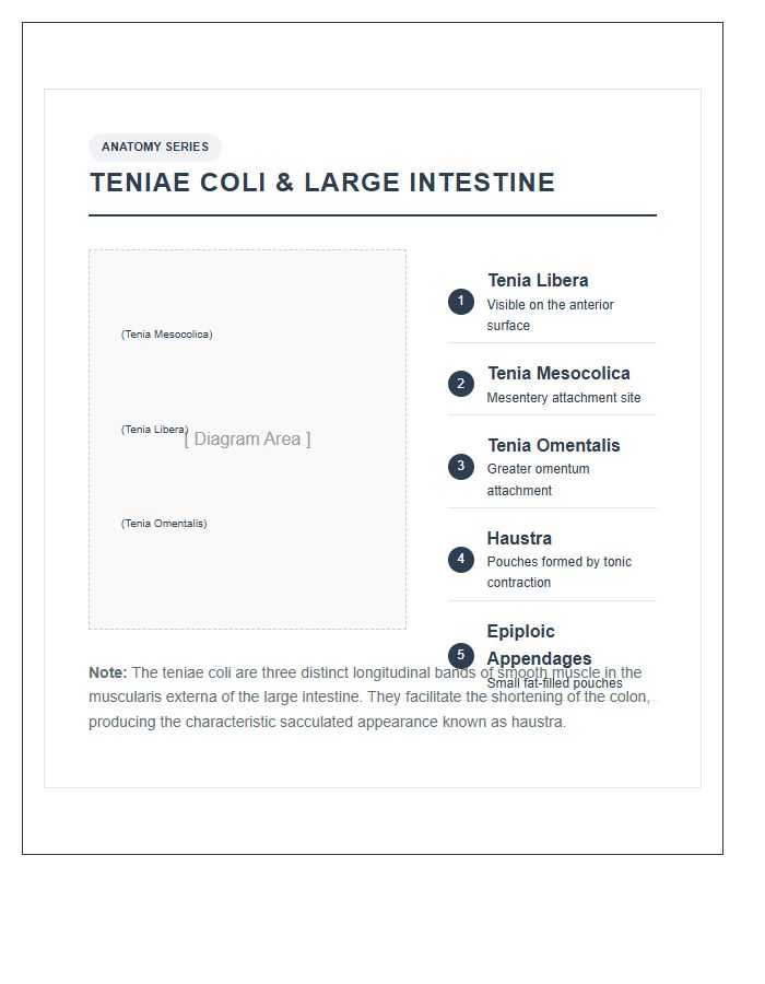 Teniae Coli Large Intestine Anatomy Printable Chart