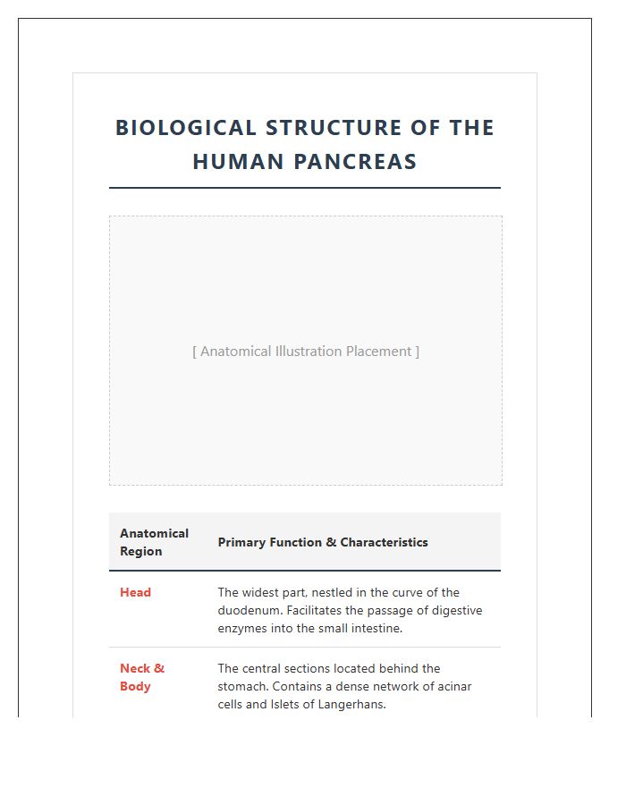Biological Structure Of Human Pancreas Printable Chart
