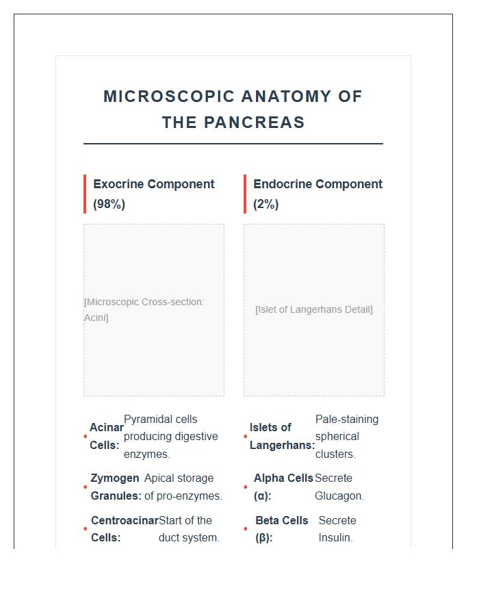Microscopic Anatomy Of The Pancreas Printable Chart