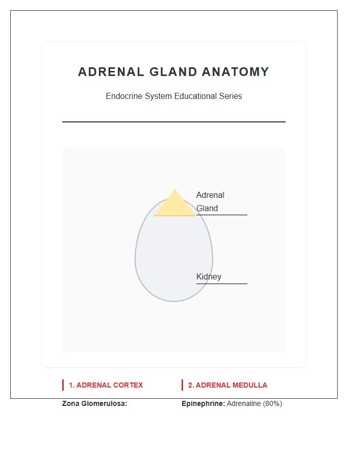 Educational Adrenal Gland Diagram Printable Chart