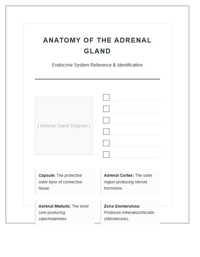 Human Adrenal Gland Anatomy Printable Chart
