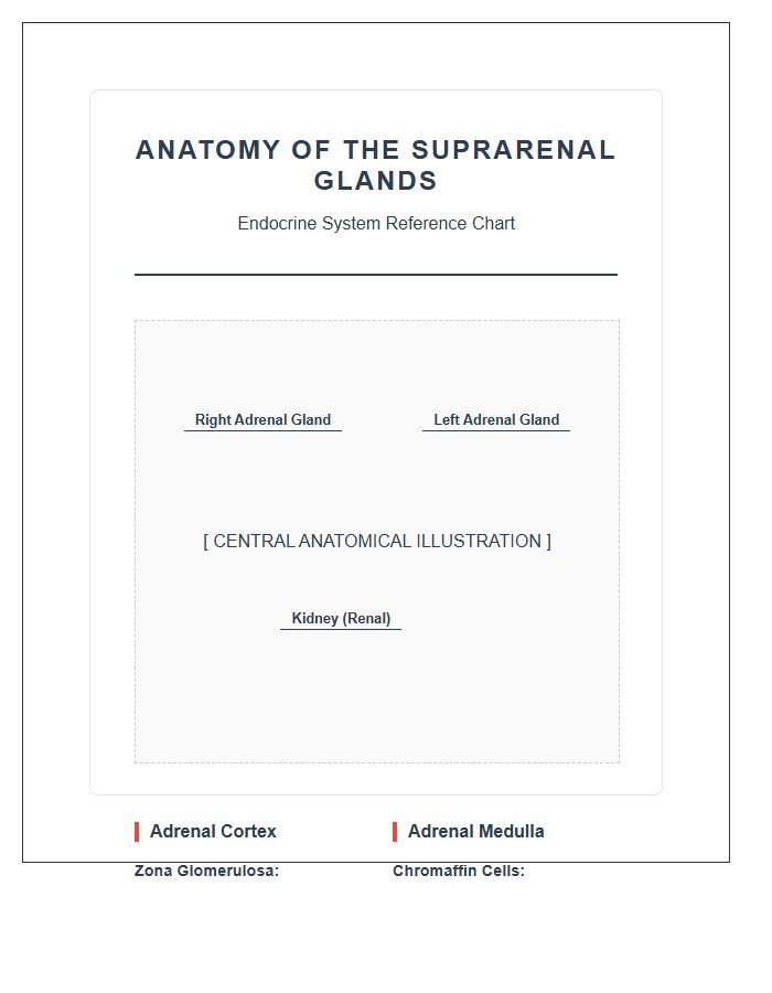 Human Suprarenal Glands Anatomy Printable Chart