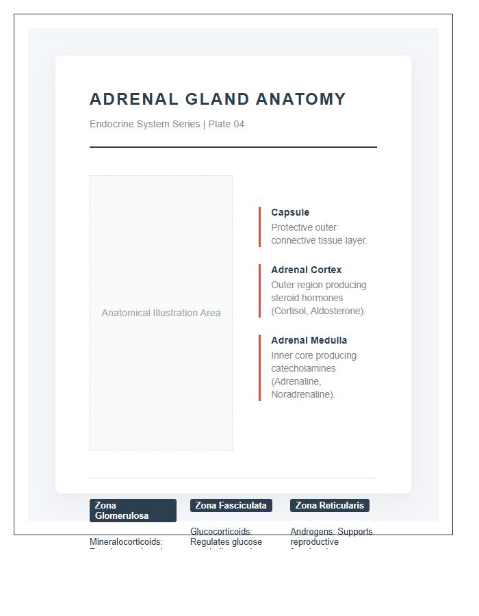 Medical Illustration Adrenal Gland Printable Chart