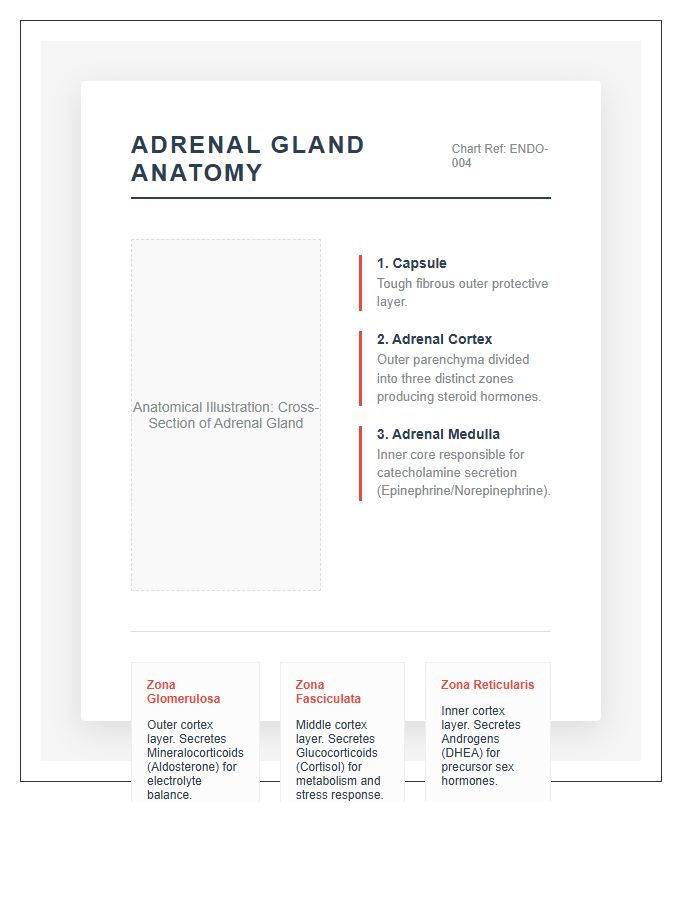 Professional Adrenal Gland Anatomy Printable Chart