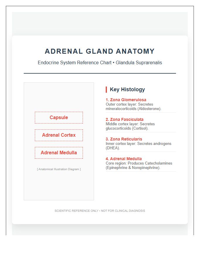 Scientific Adrenal Gland Anatomy Printable Chart