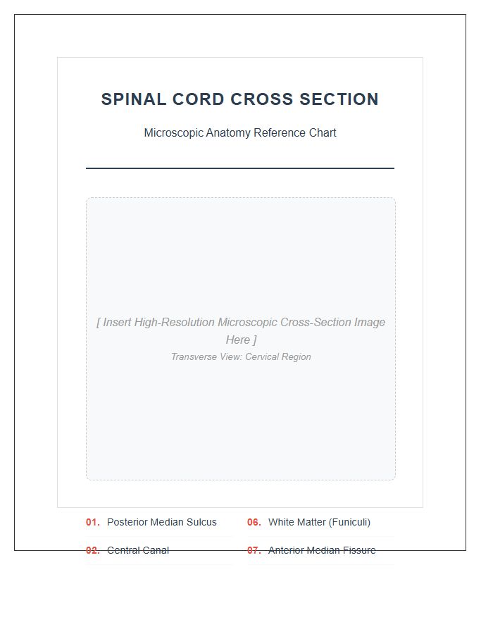 Microscopic Human Spinal Cord Cross Section Printable Chart