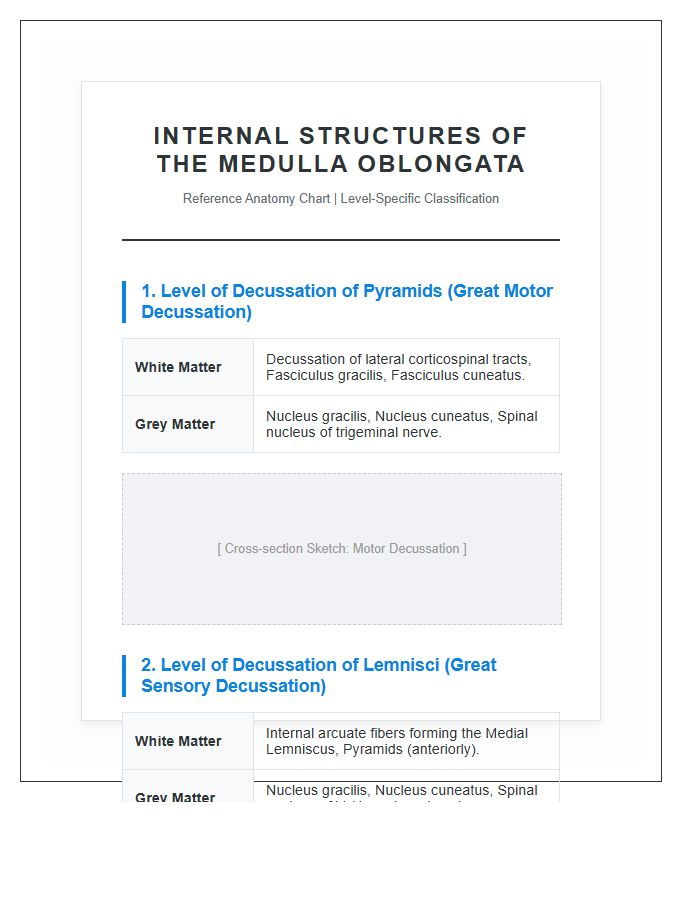 Internal Structures Of The Medulla Oblongata Printable Chart