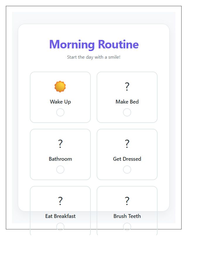 Visual Morning Routine Printable Chart For Kids