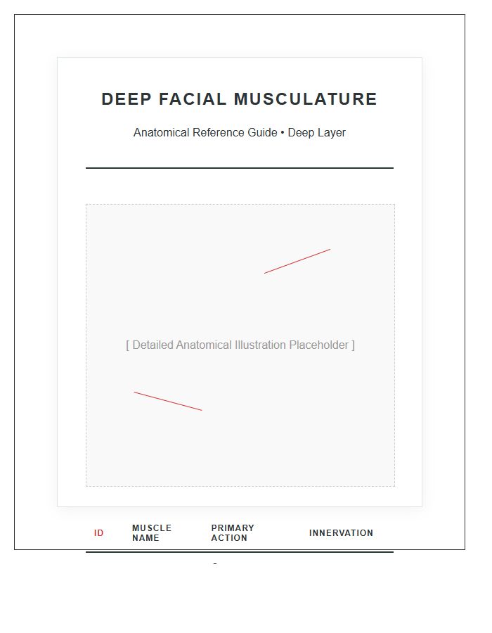 Deep Facial Muscle Anatomy Printable Chart