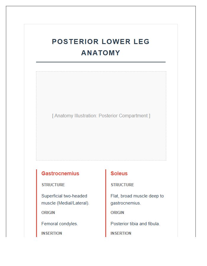 Gastrocnemius And Soleus Muscle Anatomy Printable Chart