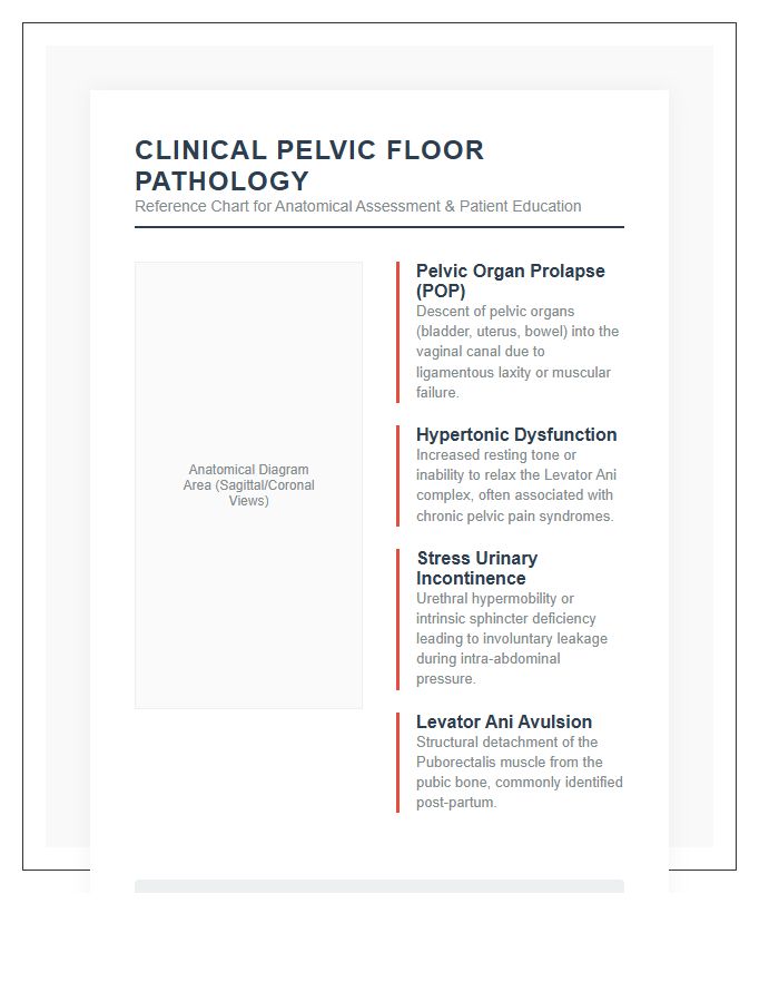 Clinical Human Pelvic Floor Pathology Anatomy Printable Chart