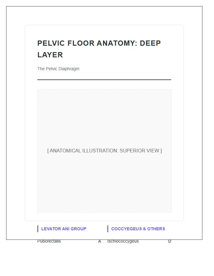 Deep Layer Pelvic Floor Muscles Anatomy Printable Chart