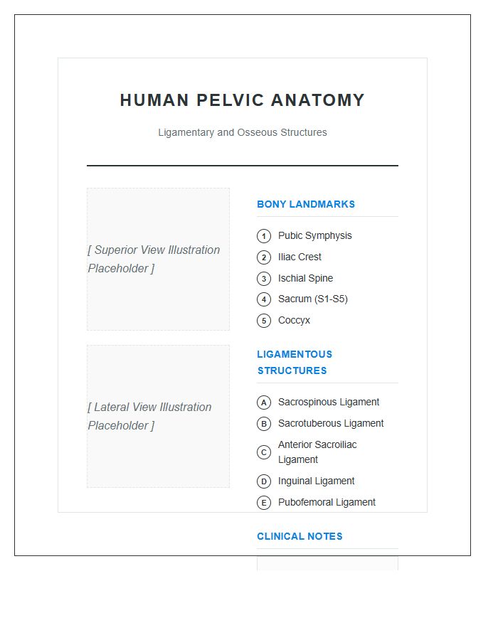 Human Pelvic Floor Ligament And Bone Anatomy Printable Chart