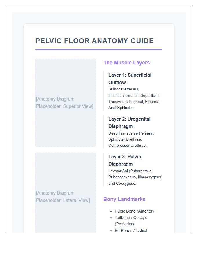 Pelvic Floor Physical Therapy Patient Education Anatomy Printable Chart