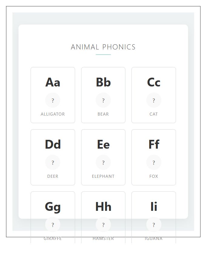 Nursery Wall Decor Animal Phonics Printable Chart