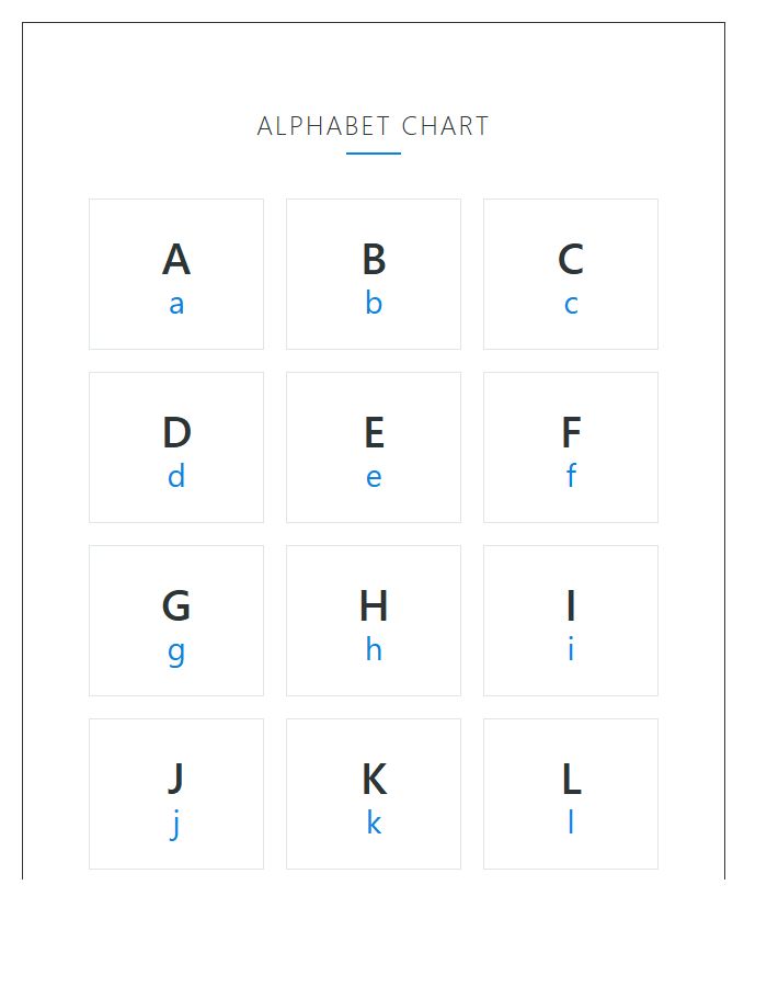 Educational Uppercase And Lowercase Letters Printable Alphabet Chart